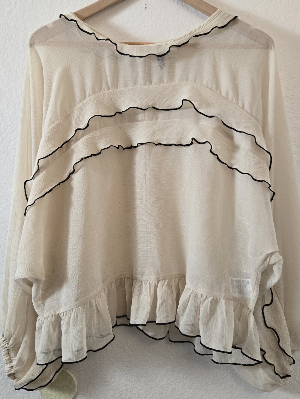 H&M Divided Flounce-trimmed chiffon blouse